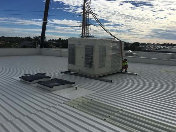 metal roof with ac unit