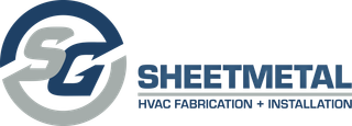 SG Sheetmetal logo with blue-gray emblem and text “SHEETMETAL HVAC FABRICATION + INSTALLATION”