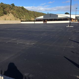 View of the site prepared for asphalting 