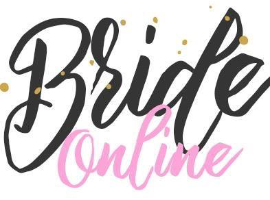 A black and pink logo for bride online.