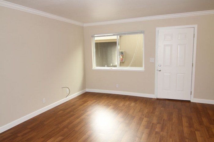 Agate Apartments Living Area with Hardwood Floors