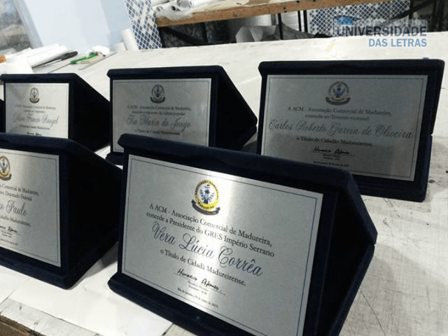 placas de homenagem com estojo rj