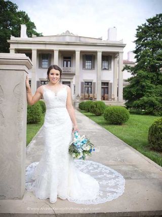 Woman Wearing White Gown — Knoxville, TN — Sandra G's Alterations Woman Wearing White Gown — Knoxville, TN — Sandra G's Alterations