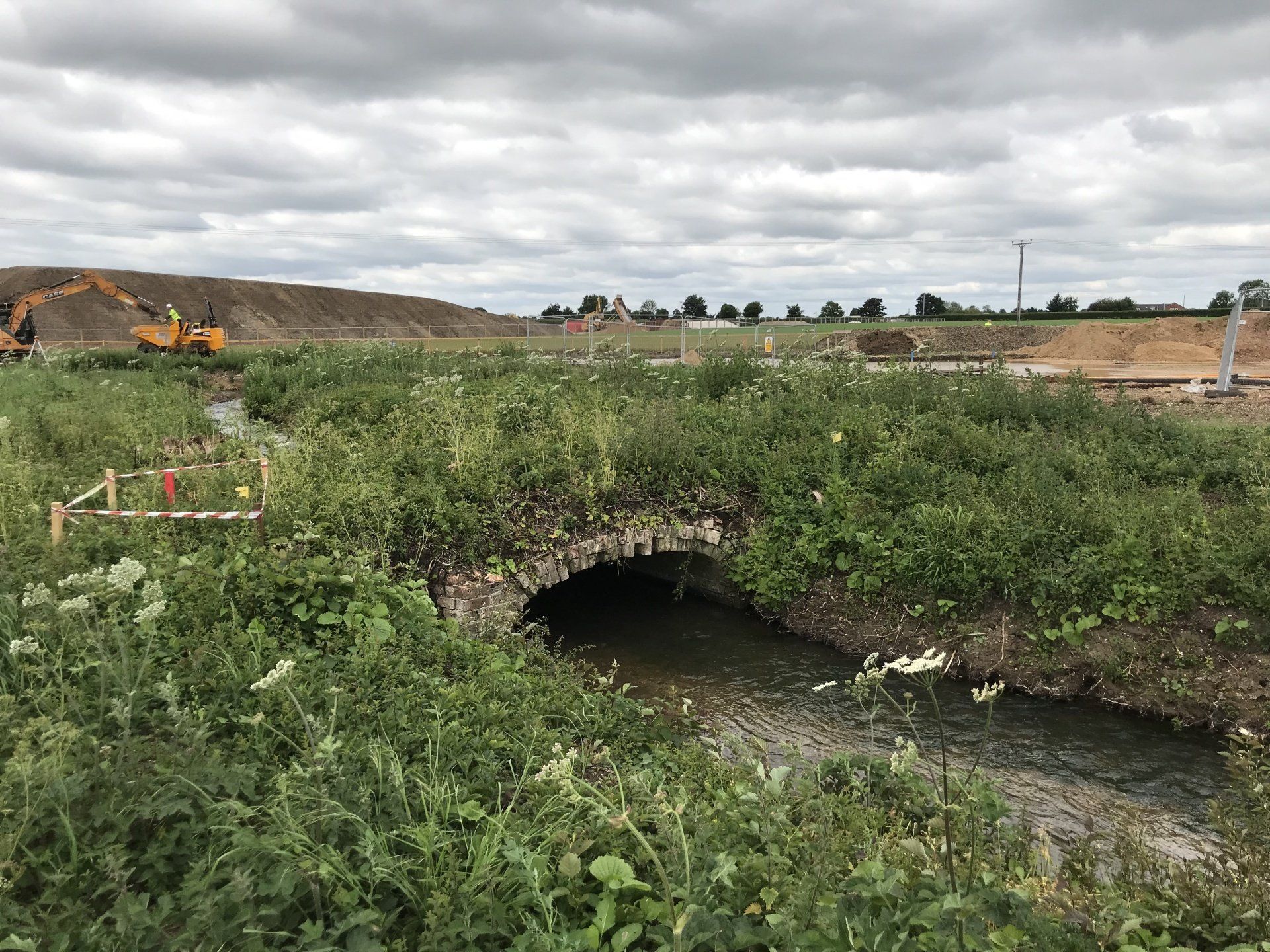 Photos taken during the construction of the Pocklington Flood Alleviation Scheme