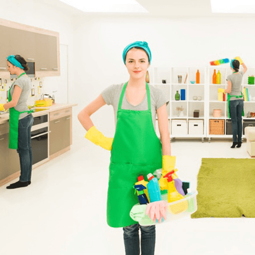 maid cleaning green