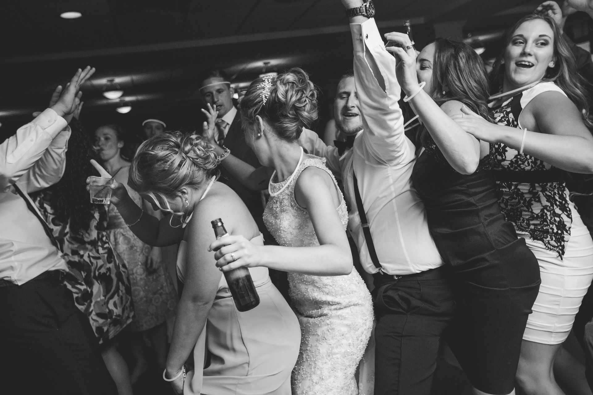 wedding line dance happy bride