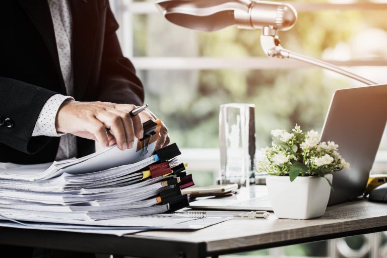 man working at desk