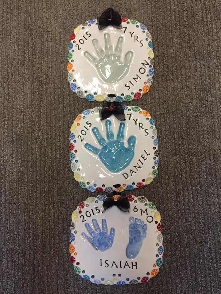 Simon, Daniel And Isaiah 2015 Handprints And Footprint — Norco, CA — Little Bitty Prints