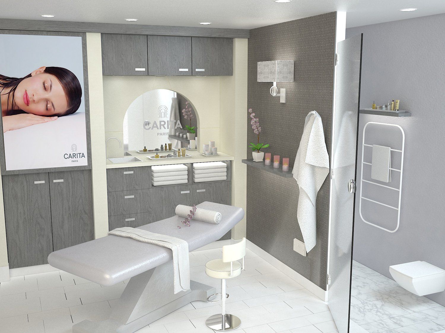 Carita Spa Room Concept for Le Mans hospitality area