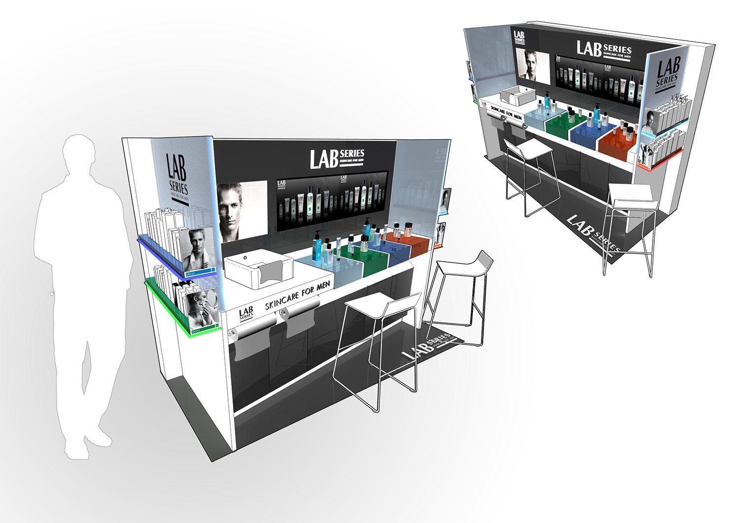 Lab Series Retail Unit with interactive sensory product testing area