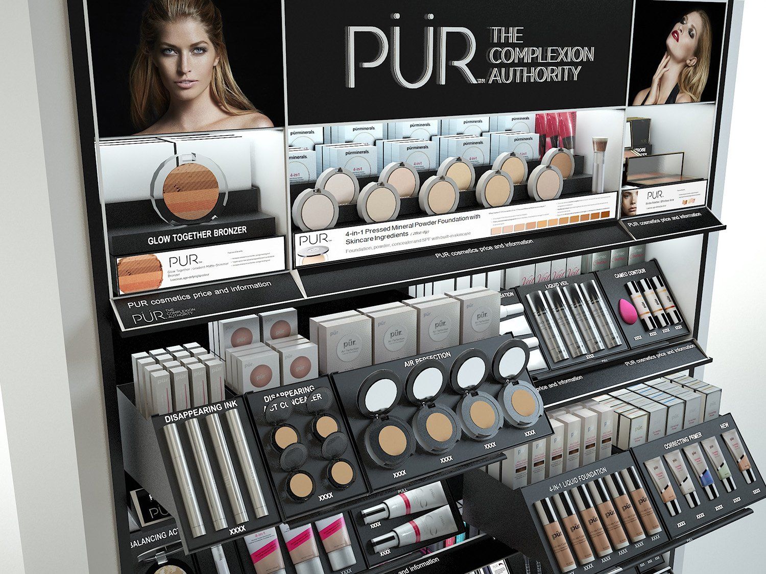 Pur M&S Cosmetic Bays with pull out drawers and flexible testing area
