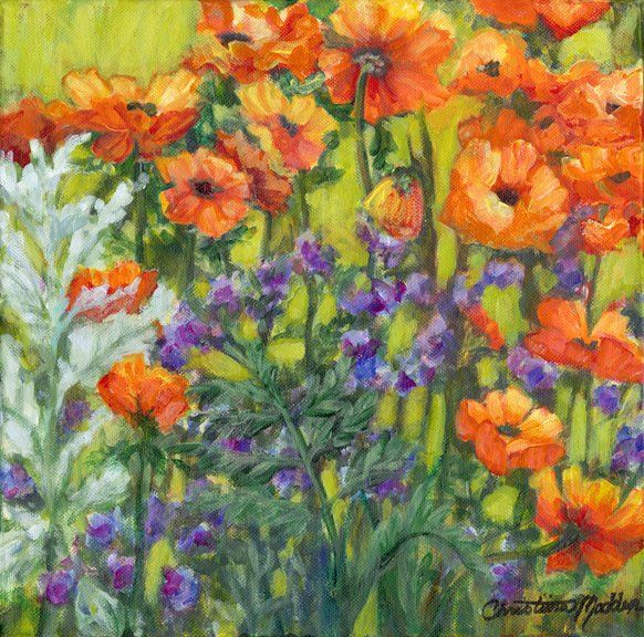Canyon Flowers, Original Painting, #128 Acrylic, 12x12