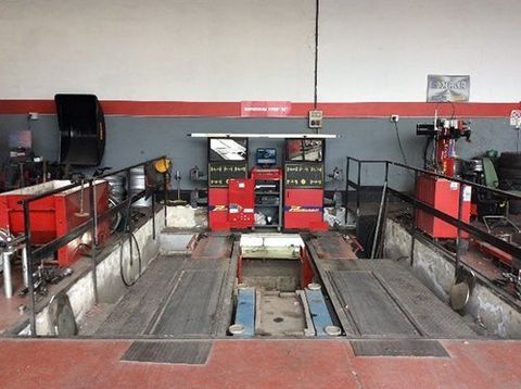 area dell'officina per la sostituzione delle gomme