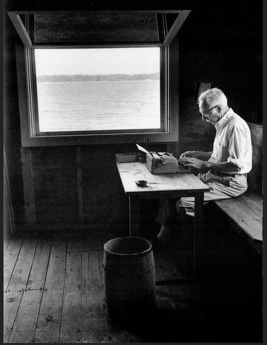 E. B. White at work