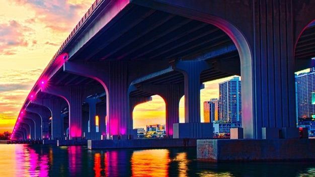 miami beach causeway view