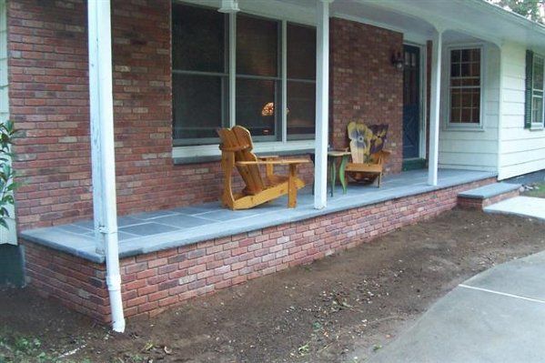 Gray Stone and Red Brick Porch - Masonry in Middletown, NJ