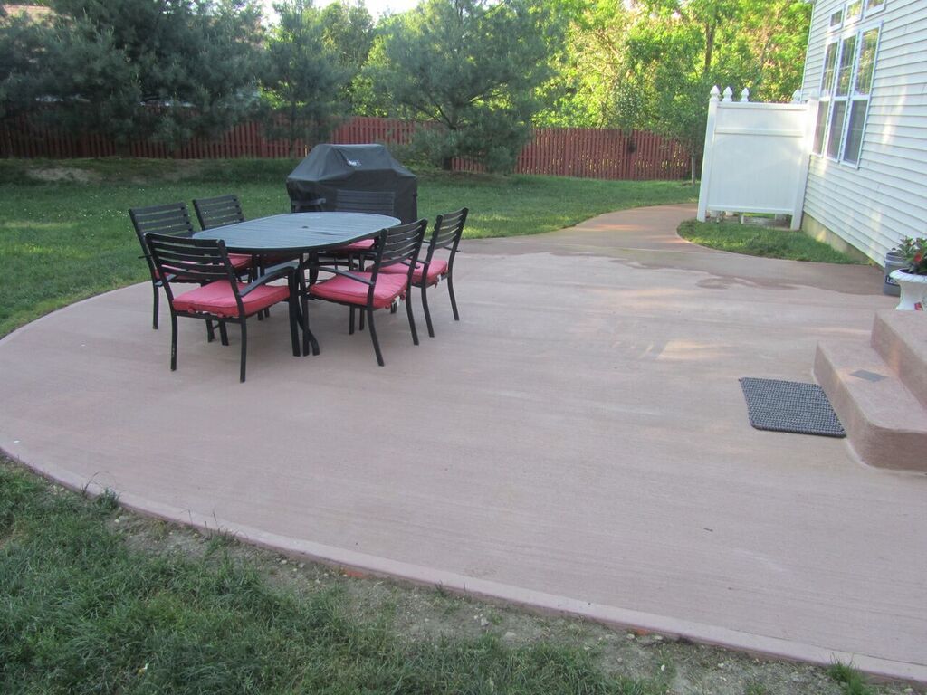 concrete patio area - concrete patio installation clearing land to begin patio remodel - residential masonry in Middletown, NJ