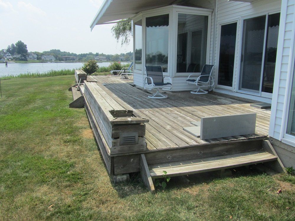 patio remodel before - residential masonry services in Middletown, NJ