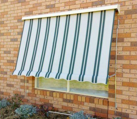 automatic lock arm fabric rollup awning