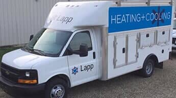 Service Van With Blue Business Name  — Air Conditioning in Mount Vernon, OH
