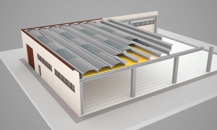 Modell Halle mit Y Kanalabdeckung