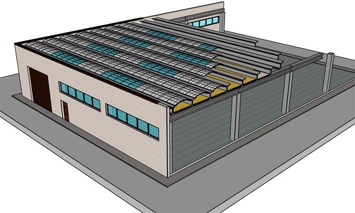 Rendering Halle mit Y Kanalabdeckung