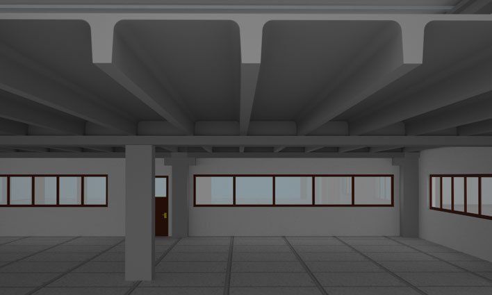 Modell Halle mit Zwischengeschoss