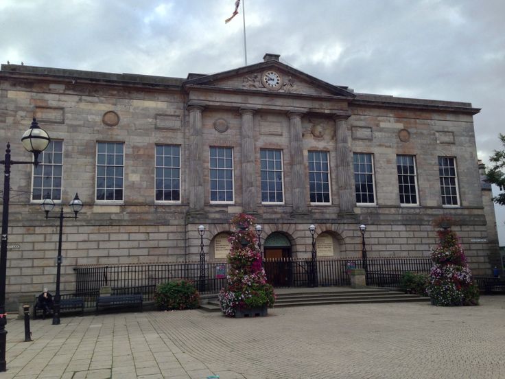 Image courtesy of Staffordshire County Council Outside Image of Shire Hall, Stafford, a public building completed in 1798 to a design by John Harvey. Formerly a courthouse, it housed an art gallery which closed to the public in July 2017. The court rooms and cells are preserved.