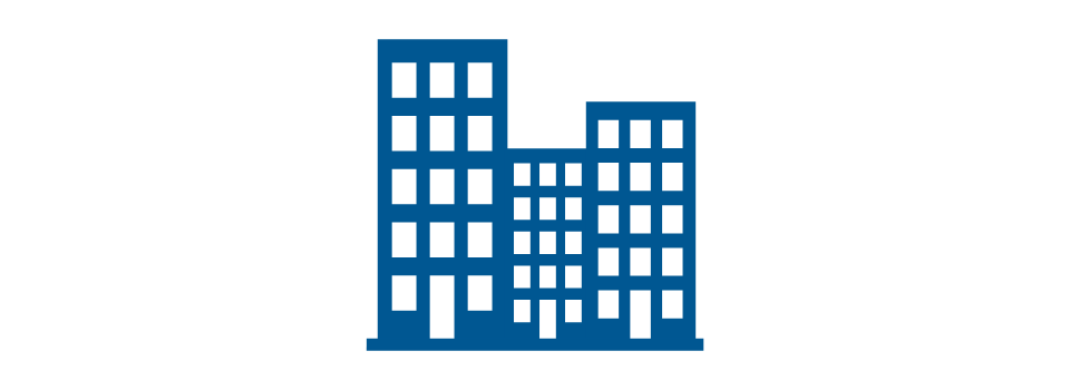 Graphical depiction of office towers representing Positive Images tours of local area businesses.