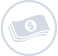 Stack of US dollar bills inside a white circle.