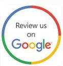 Google review prompt: Circle with blue, red, green, and yellow segments; 