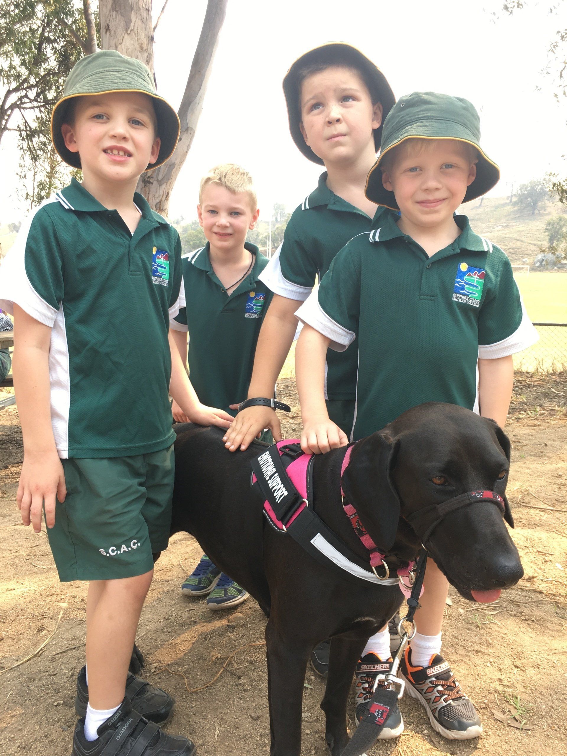 kids with dog