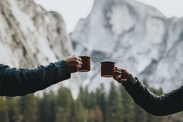 Cheers with mugs
