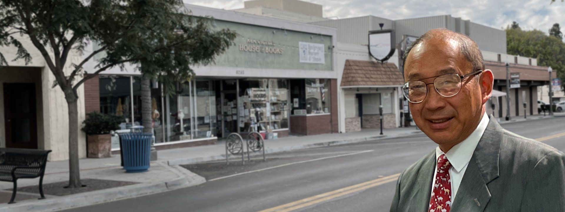 Jack Shu in photograph in downtown La Mesa Ca.