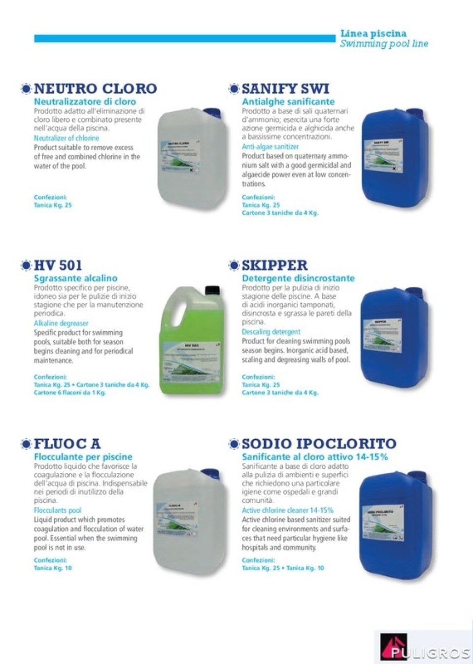 Catalogo prodotti piscina