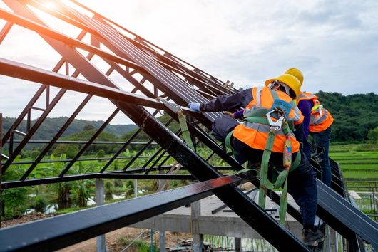 Roofer Worker in Protective Uniform Wear and Gloves — Locust, NC — Barbee Insurance Agency
