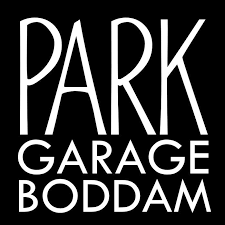 White text reading “PARK GARAGE BODDAM” on a black background