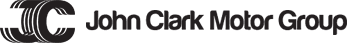 John Clark Motor Group logo in black and white, with stylized circular emblem and text