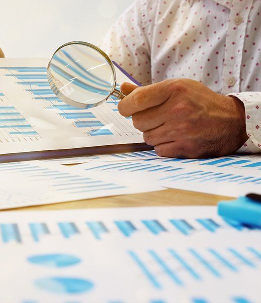 Auditor is working on desc office using reading-glass, Statutory audit