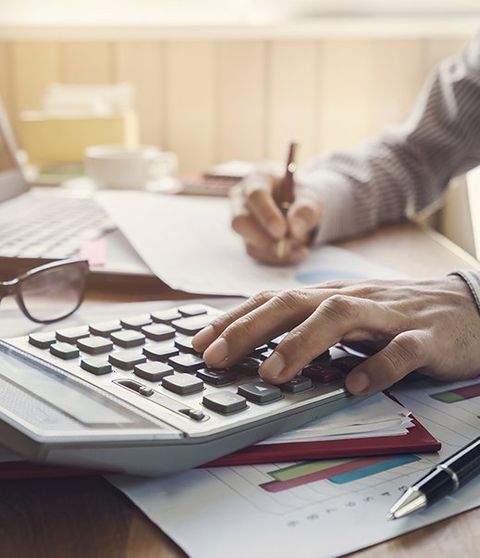 man calculating