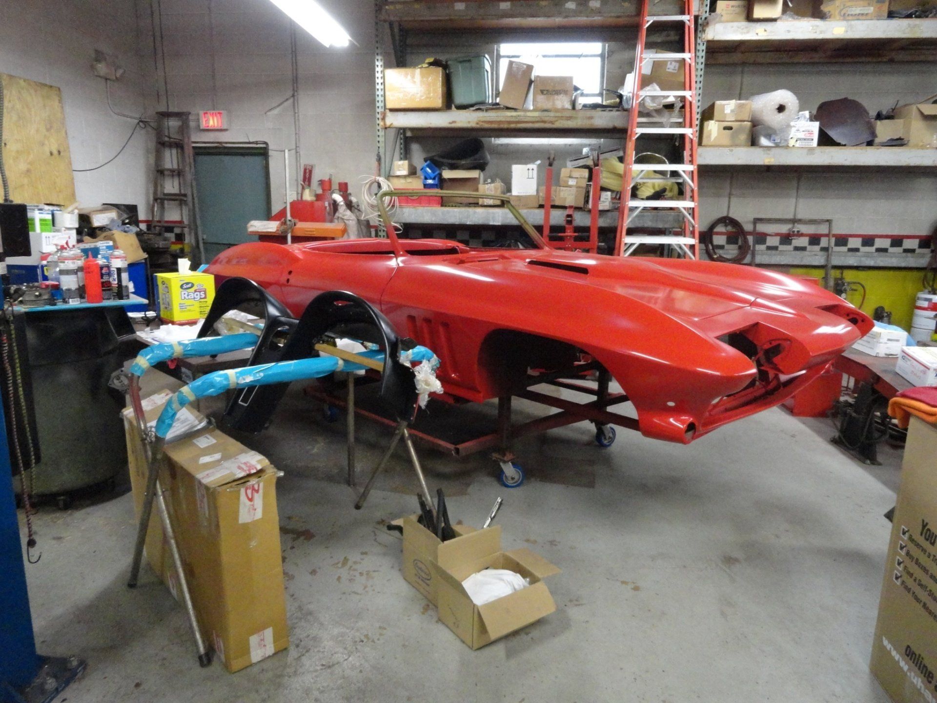 1965 Red Corvette Glossy Painting — Pipersville, PA — The Vette Shop