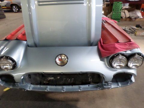 1958 Silver Blue Corvette Hood — Pipersville, PA — The Vette Shop