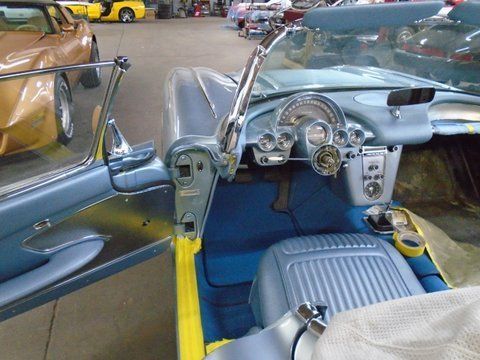 1958 Silver Blue Corvette Driver Seat — Pipersville, PA — The Vette Shop