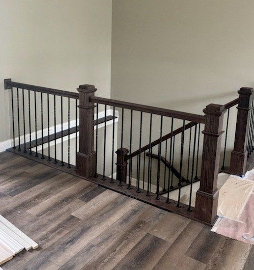 The Top of a Staircase Constructed by Watts Construction in Mid-Missouri