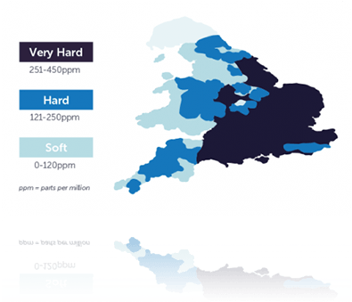 hard water location map