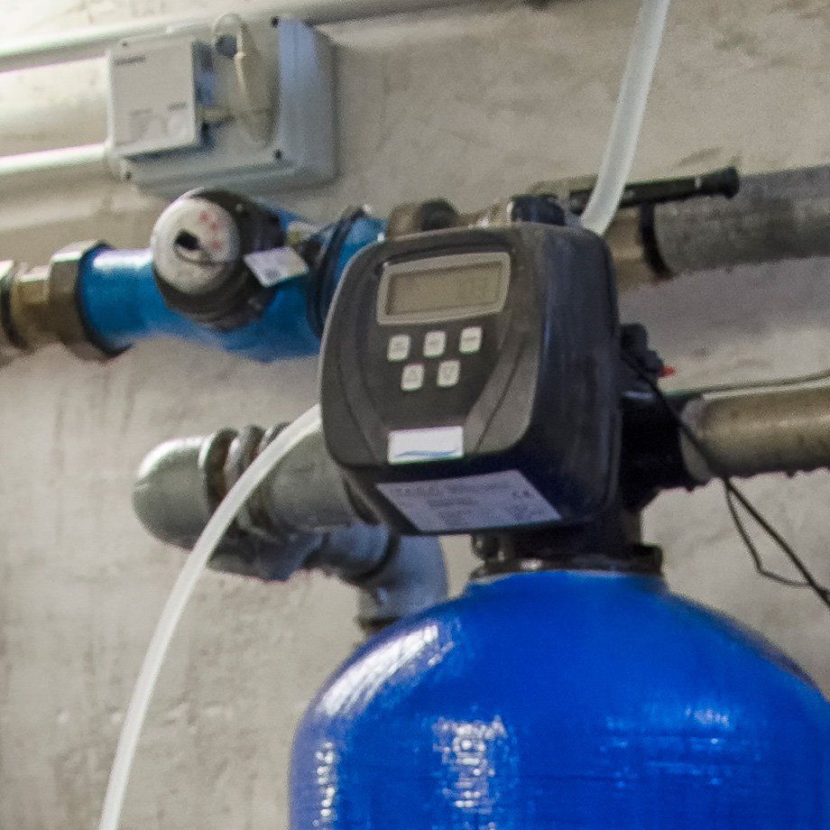 The water softener in a condominium stock photo