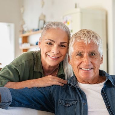 senior couple smiling