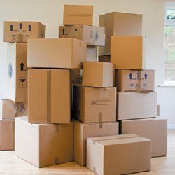 Cardboard boxes ready to be moved