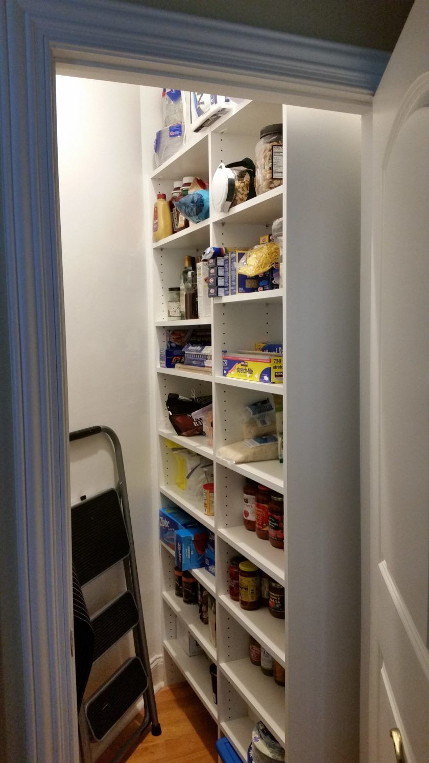 This odd shaped pantry needed to optimizing. 10