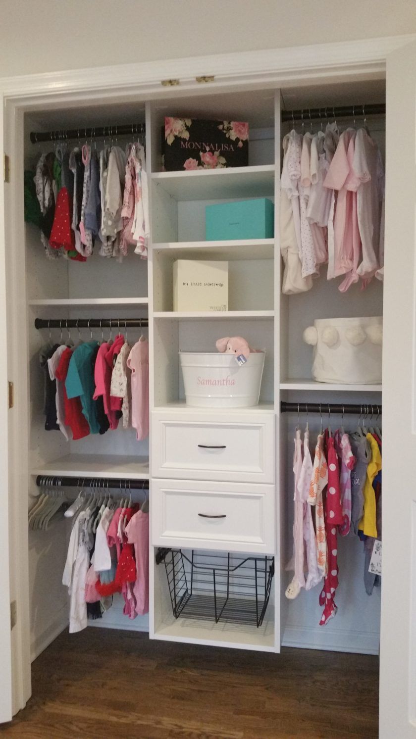 Cute baby's reach-in closet system. Incorporates triple hang for all those cute outfits ! - Chester, NJ